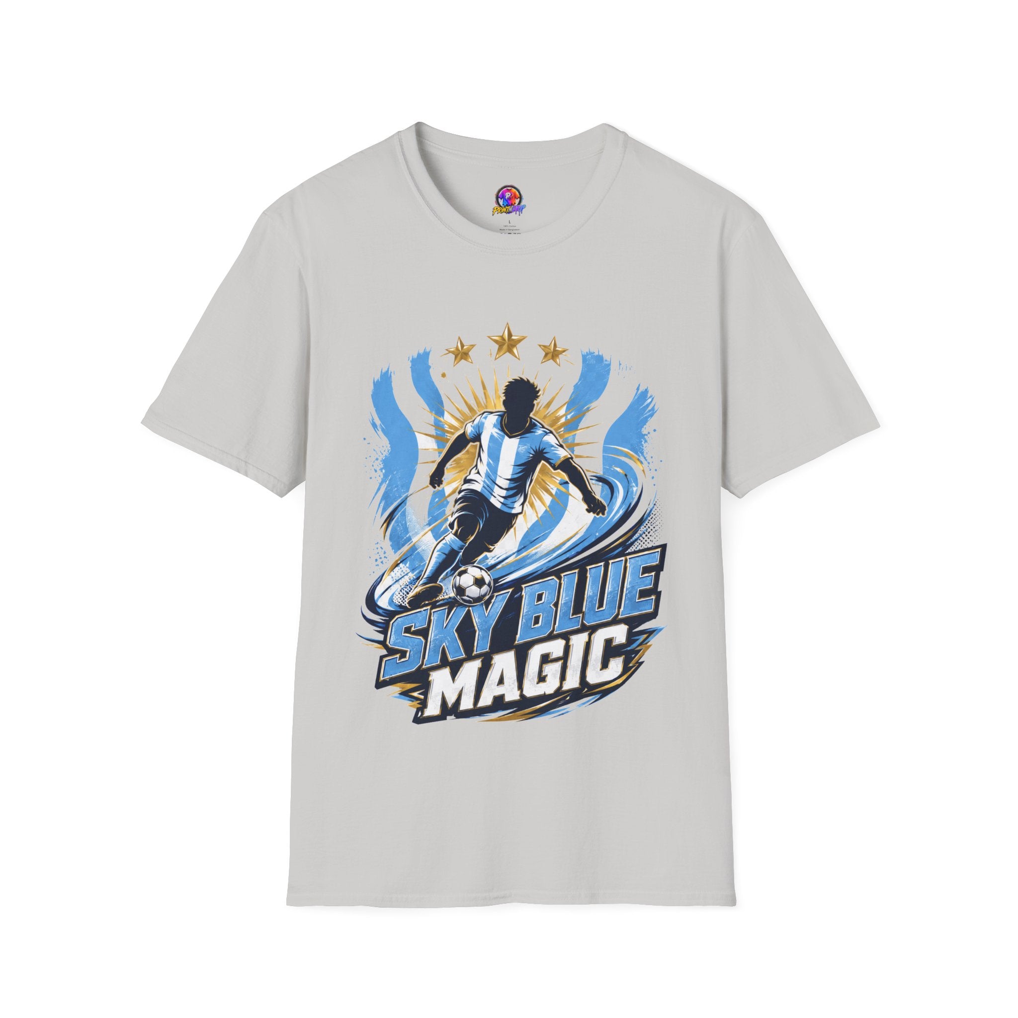 Argentina Sky Blue Magic Soccer T-Shirt — Argentinian Football Player Graphic Tee