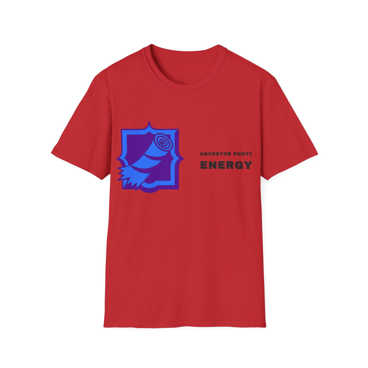 Rose Shield T-Shirt — Abstract Blue Rose Graphic Tee (Accent Text: 'ENERGY') - Trending Now - September 2026