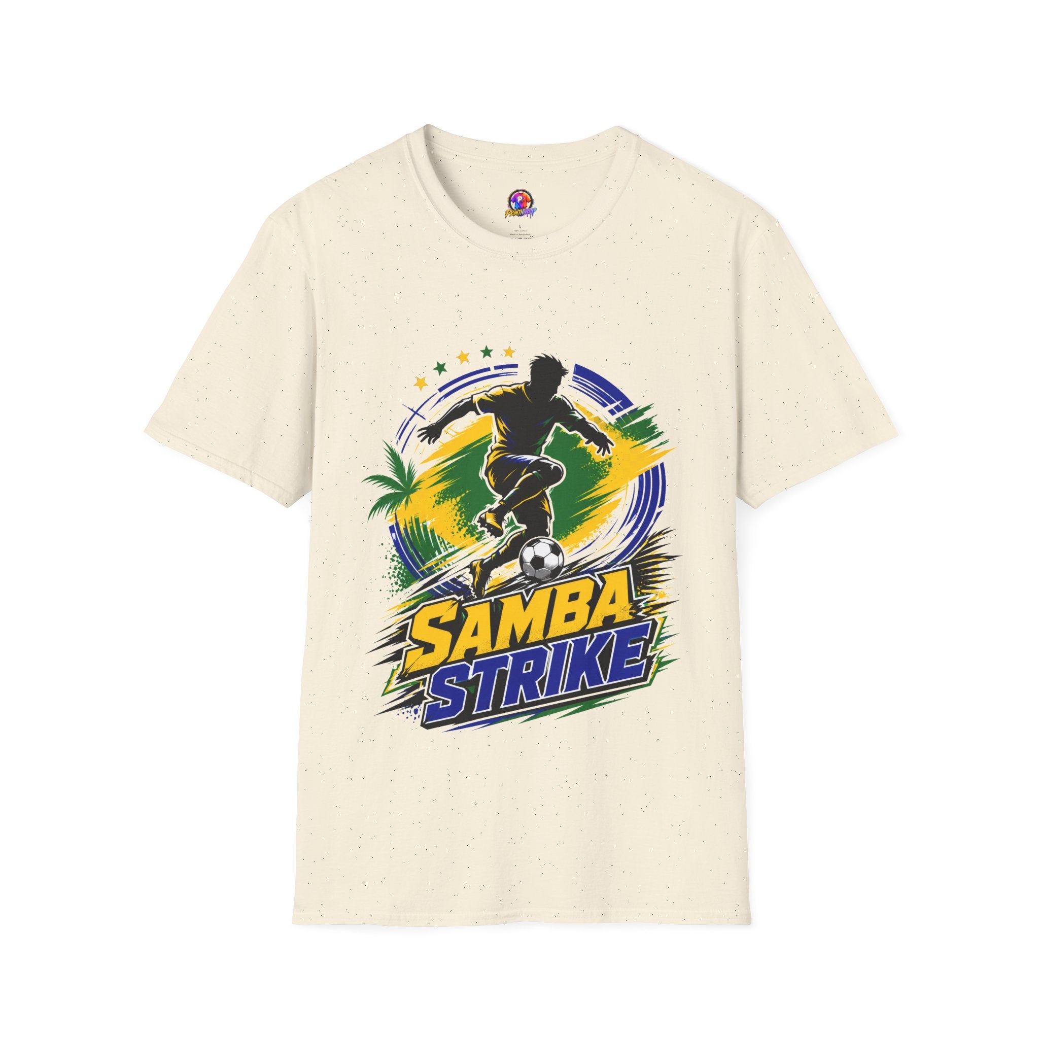 Brazil  Samba Strike Soccer T-Shirt — Brazilian Football Player Graphic Tee
