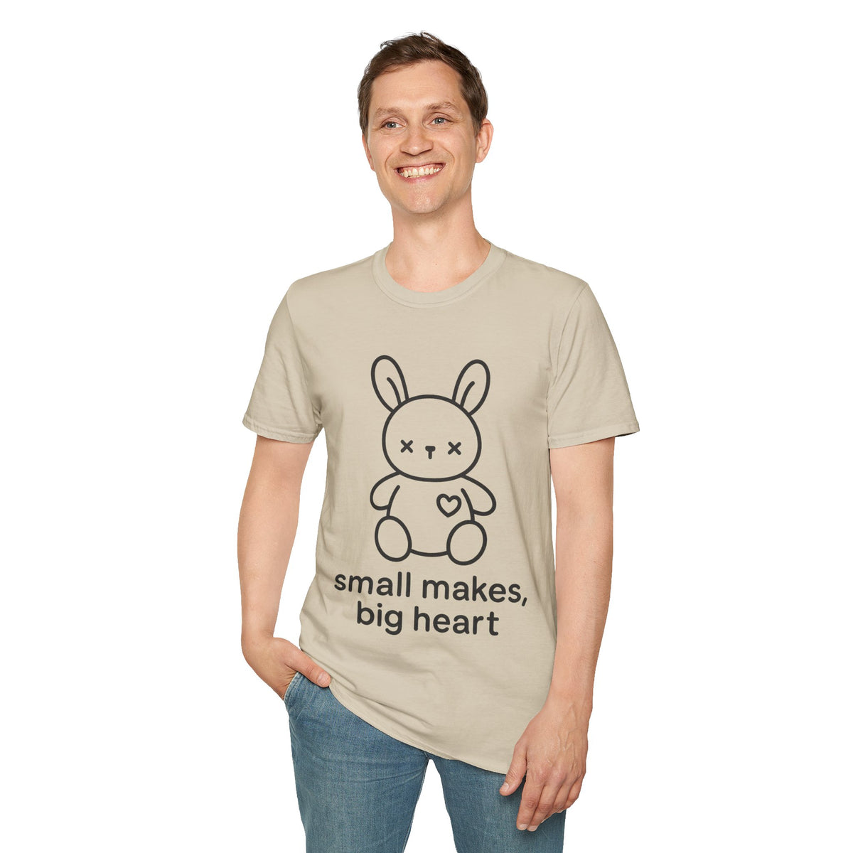 "Small Makes, Big Heart" Cute Amigurumi Bunny Tee - Crafting Crochet Yarn Lover White T-Shirt - Trending Now - September 2026
