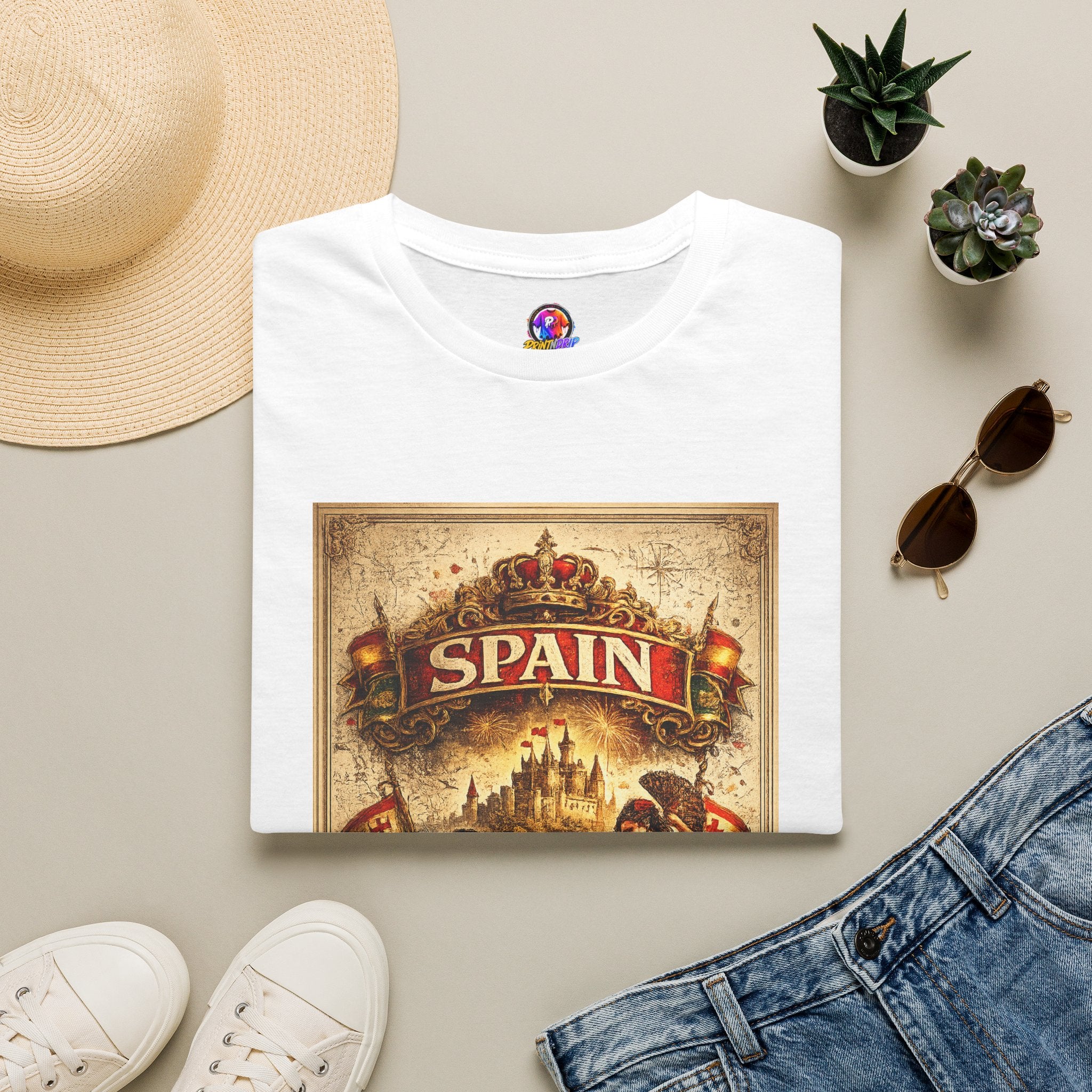 Spain Vintage Travel Graphic T‑Shirt — Retro Spanish Landmark Tee