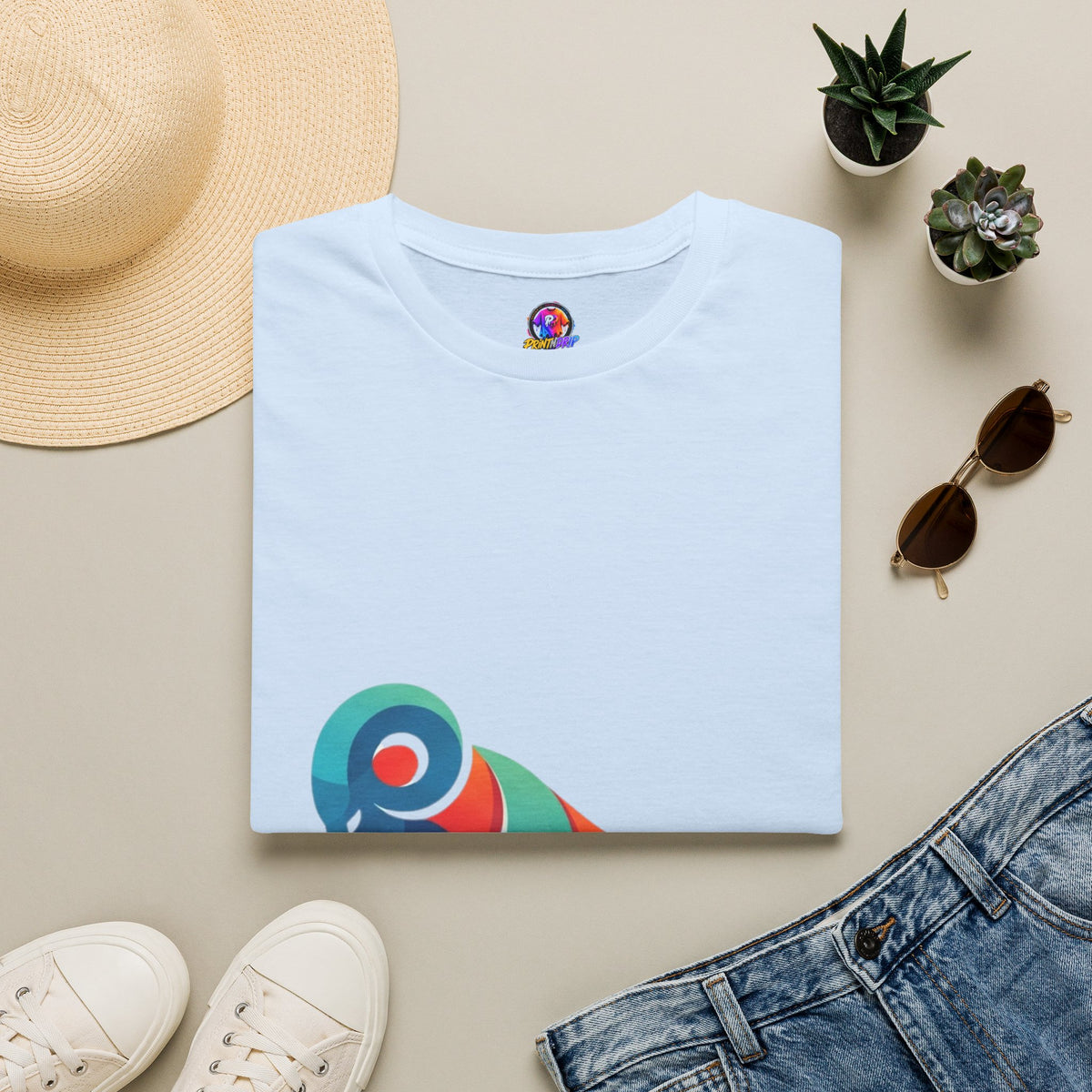 Aries Zodiac  Colorful Ram T-Shirt — Abstract Multicolor Aries Graphic Tee