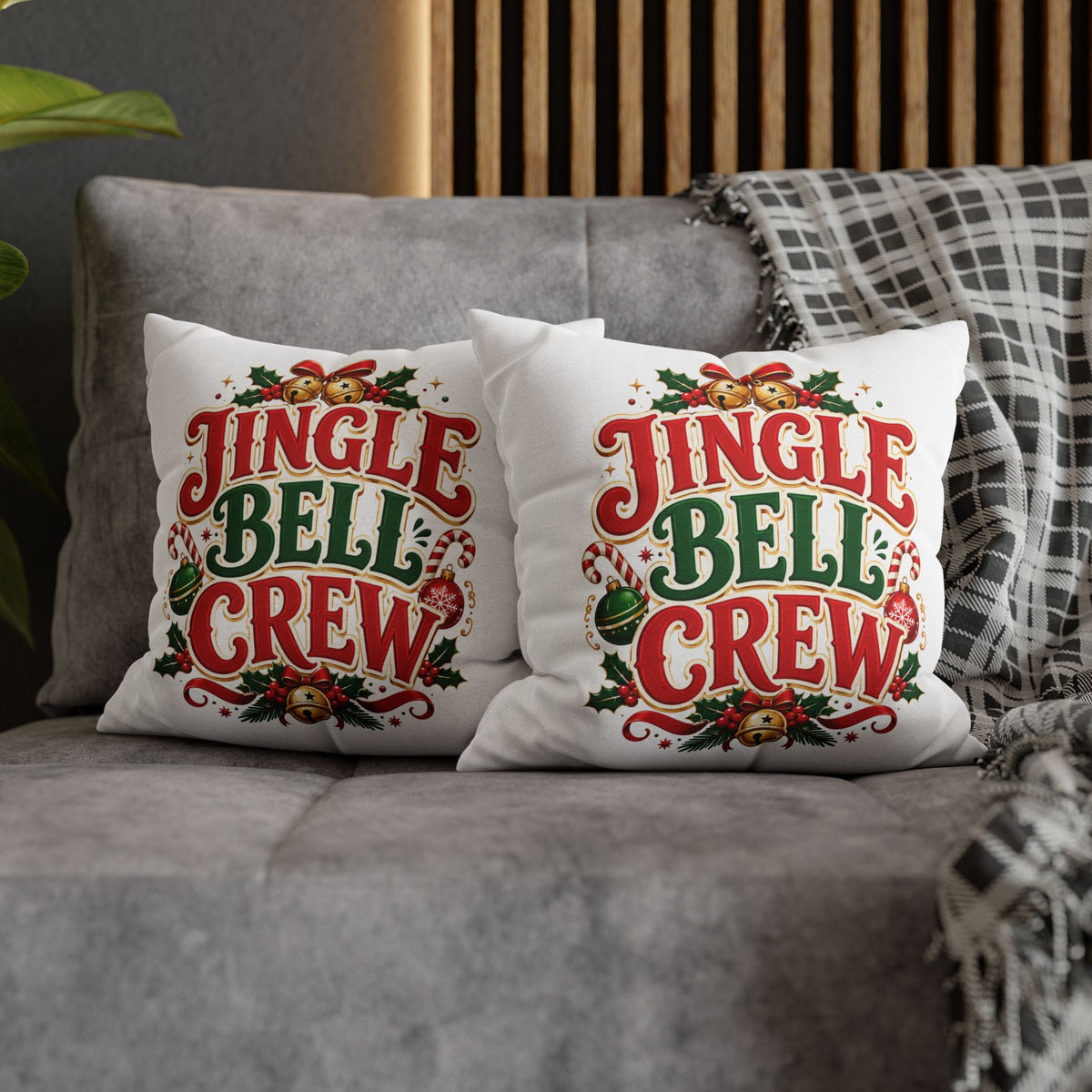 Christmas Jingle Bell Crew Christmas Throw Pillowcase