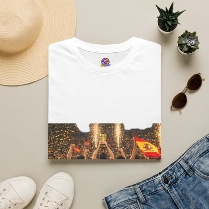 Spain World Cup Champions T‑Shirt — Soccer Trophy Celebration Tee