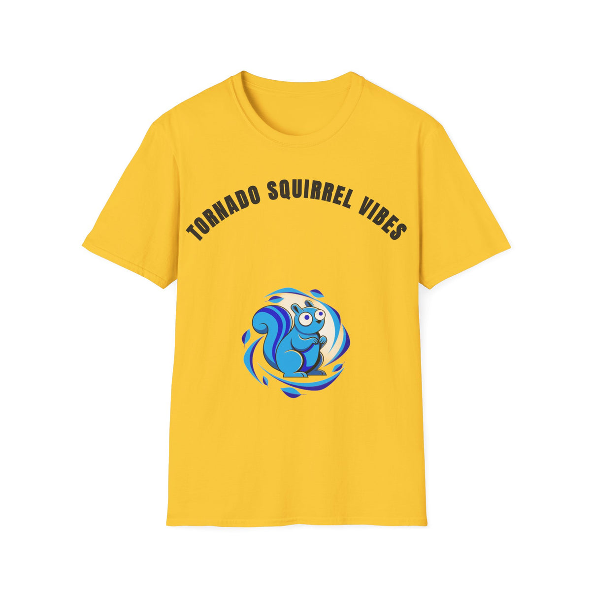 T-Shirt — "Tornado Squirrel Vibes" Graphic Tee | Cute Whimsical Squirrel Swirl Design - Trending Now - September 2026