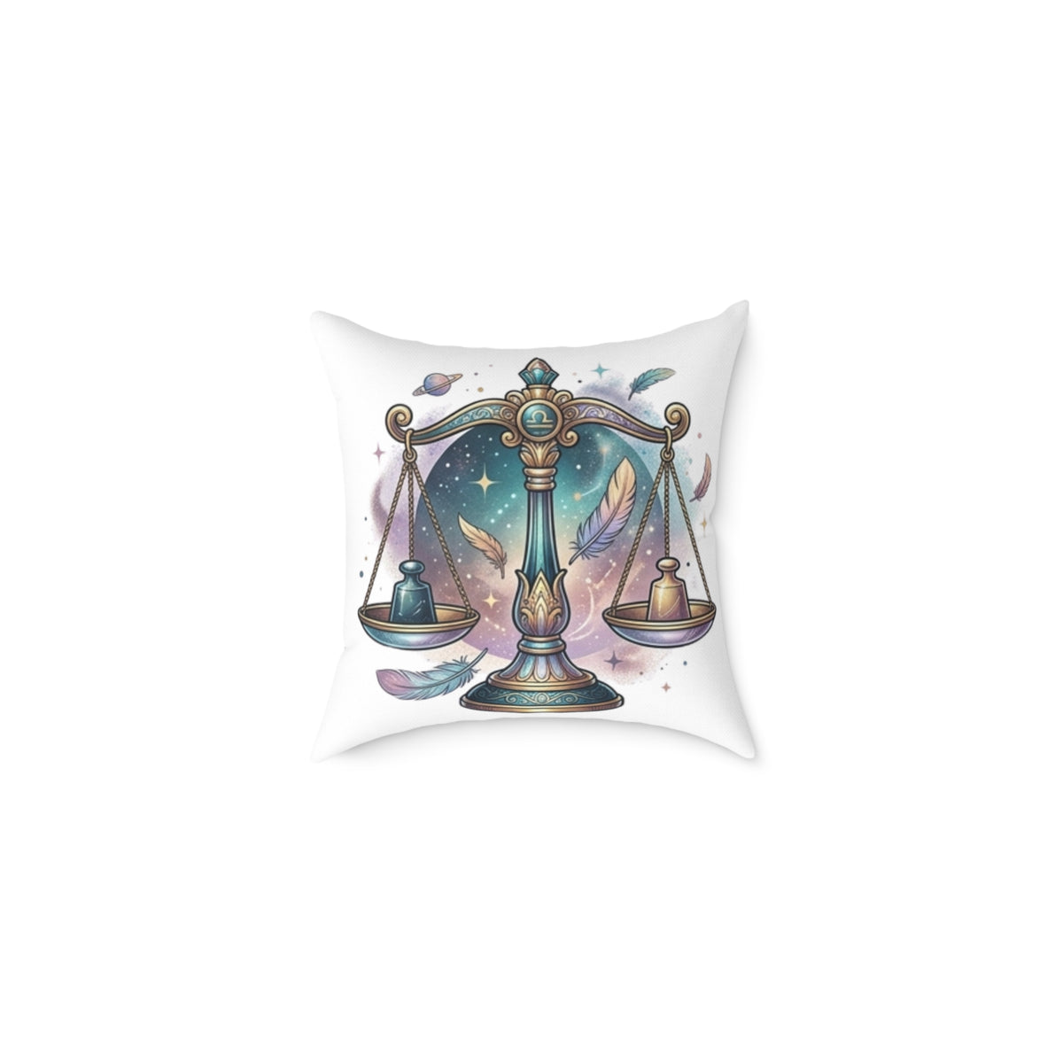 Balance Libra Zodiac Pillow  Astrological Square Poly Canvas Pillow