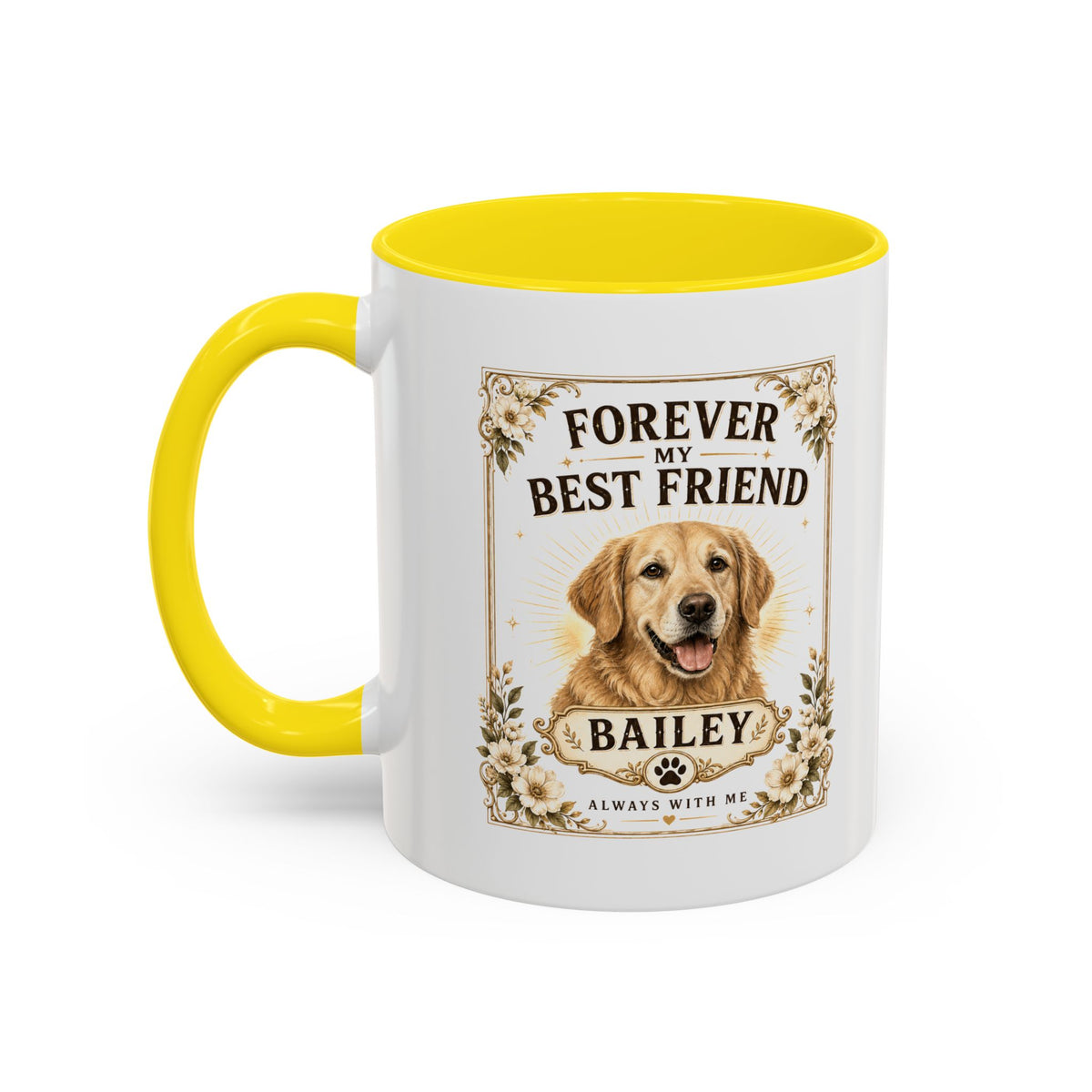 Milo Bailey Dog Dad Mom Forever My Best Friend Dog Mug — Personalized Golden Retriever Coffee Cup