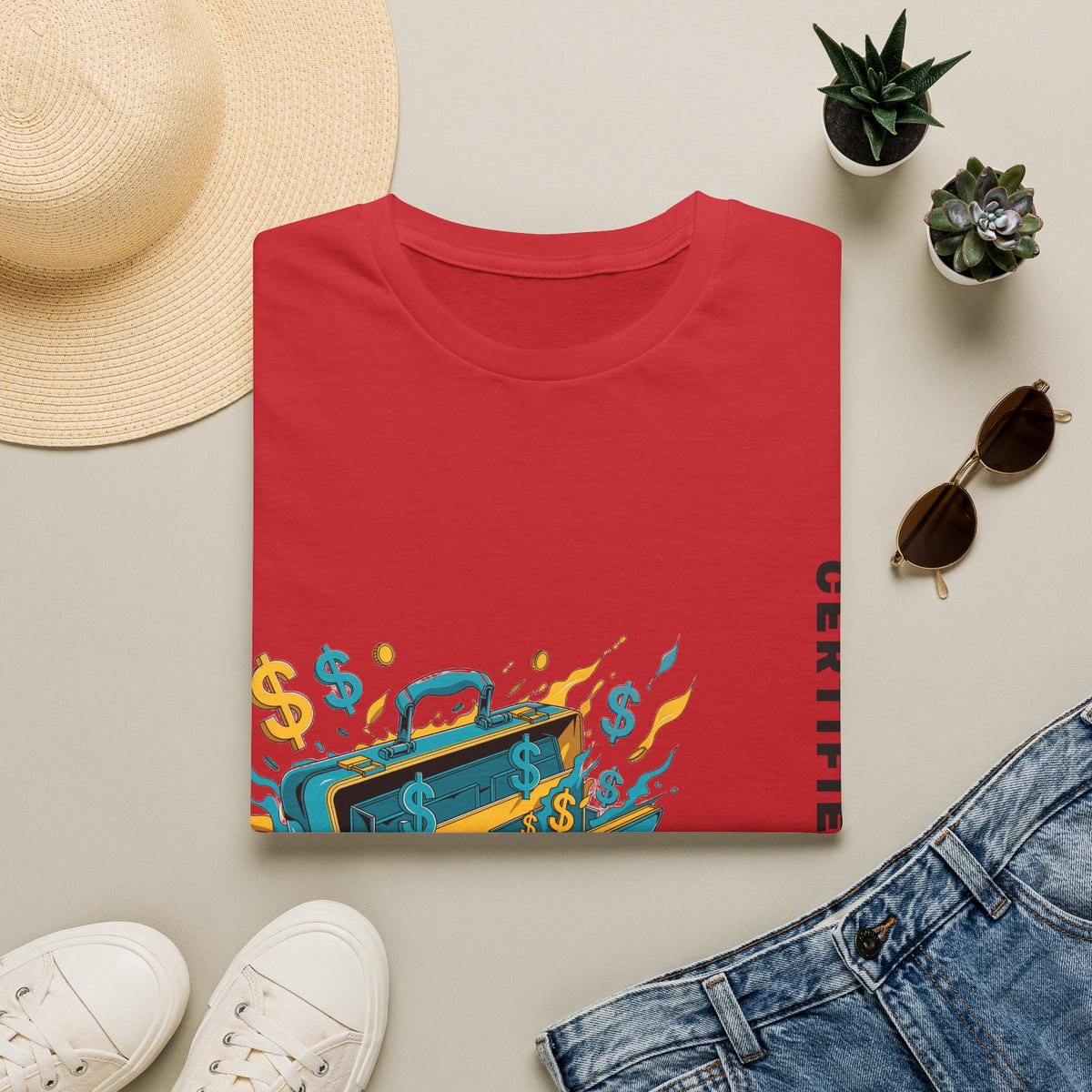 Certified Kumar Me Briefcase Money Burst White Graphic Tee - Trending Now - September 2026