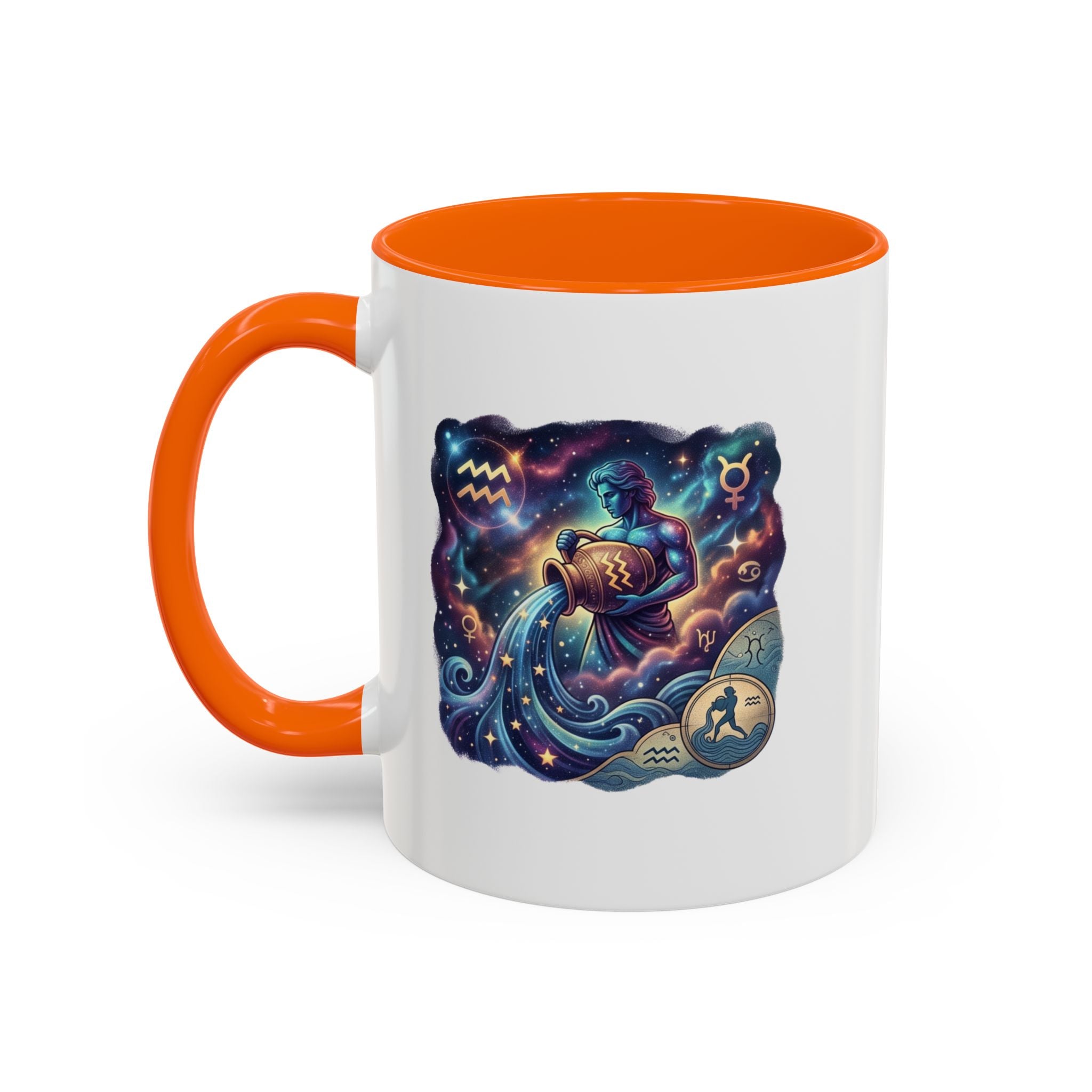 Aquarius Zodiac Coffee Mug — Celestial Water Bearer Accent Mug