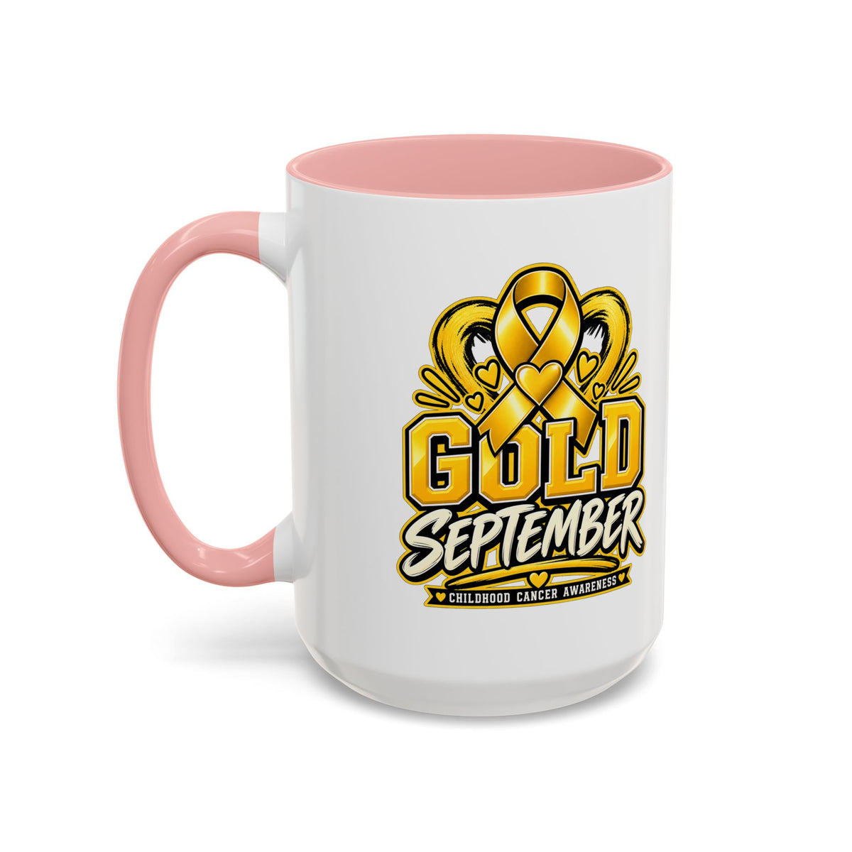 Gold September Coffee Mug — Childhood Cancer Awareness Accent Mug (11/15oz)