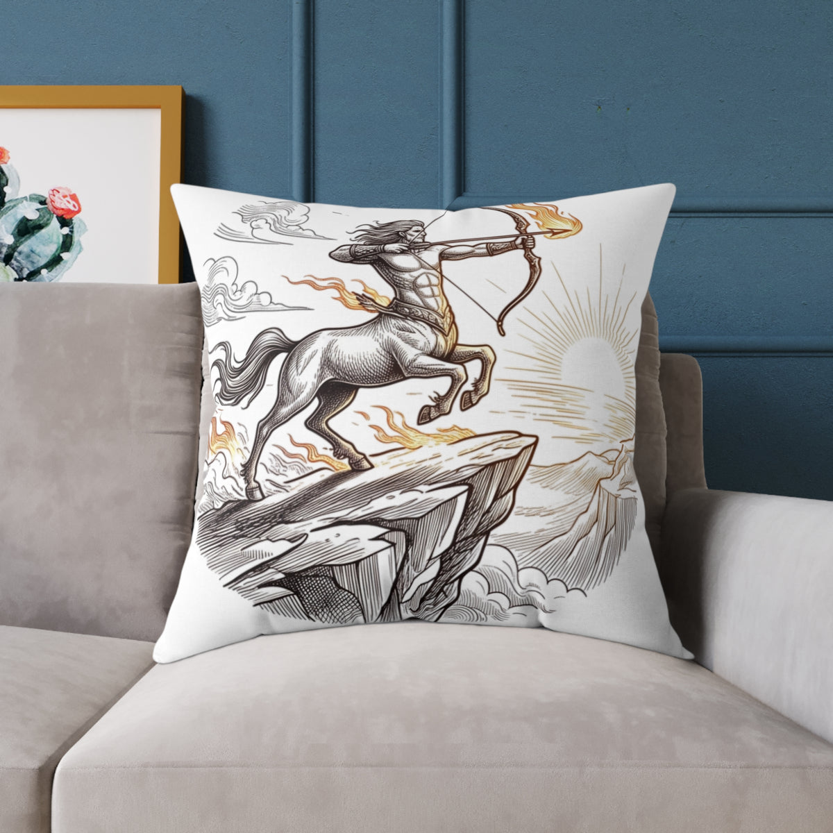 Astrological Sagittarius Zodiac Square Poly Canvas Pillow