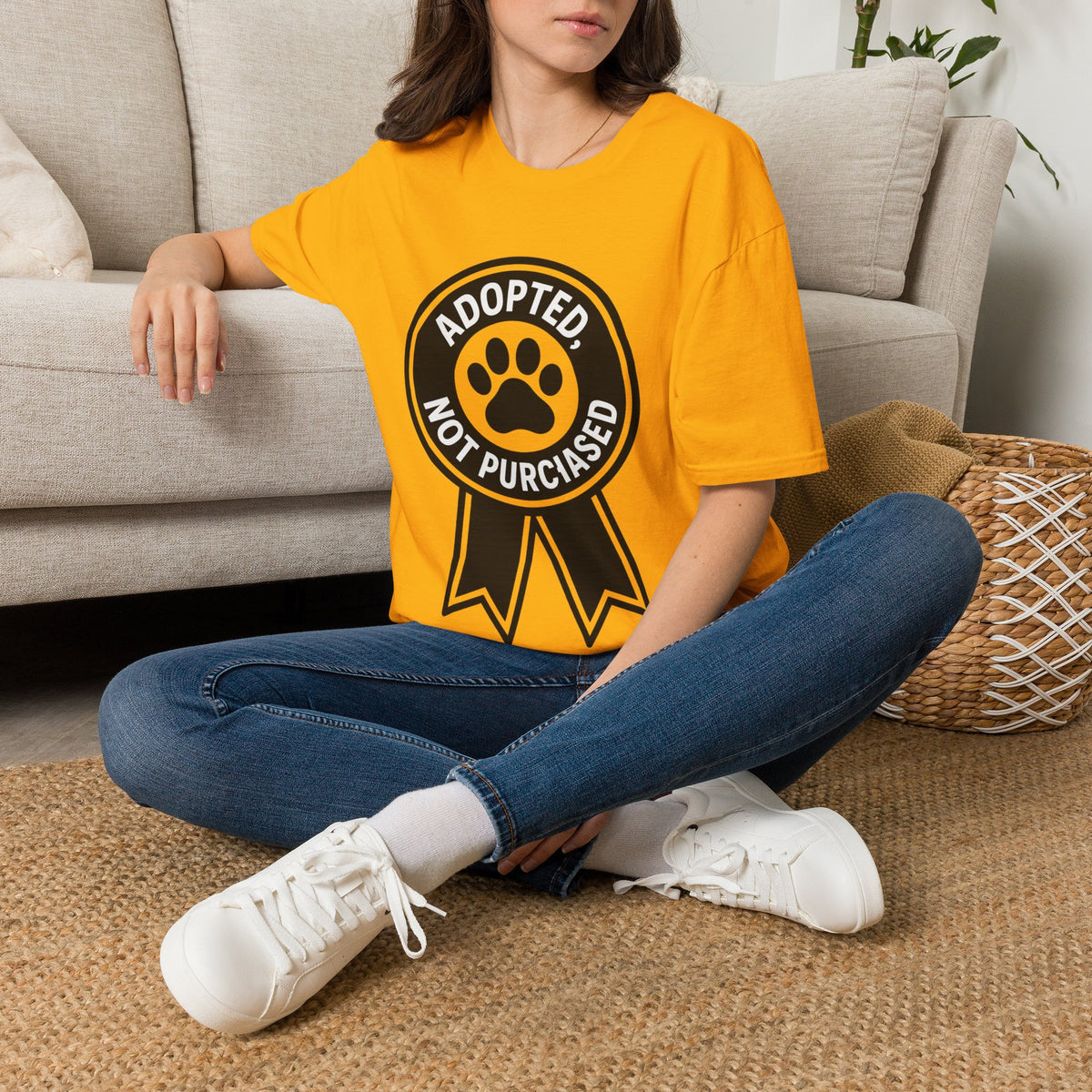 Adopted Not Purchased Graphic T-Shirt — Rescue Pet Awareness Tee - Trending Now - August 2026