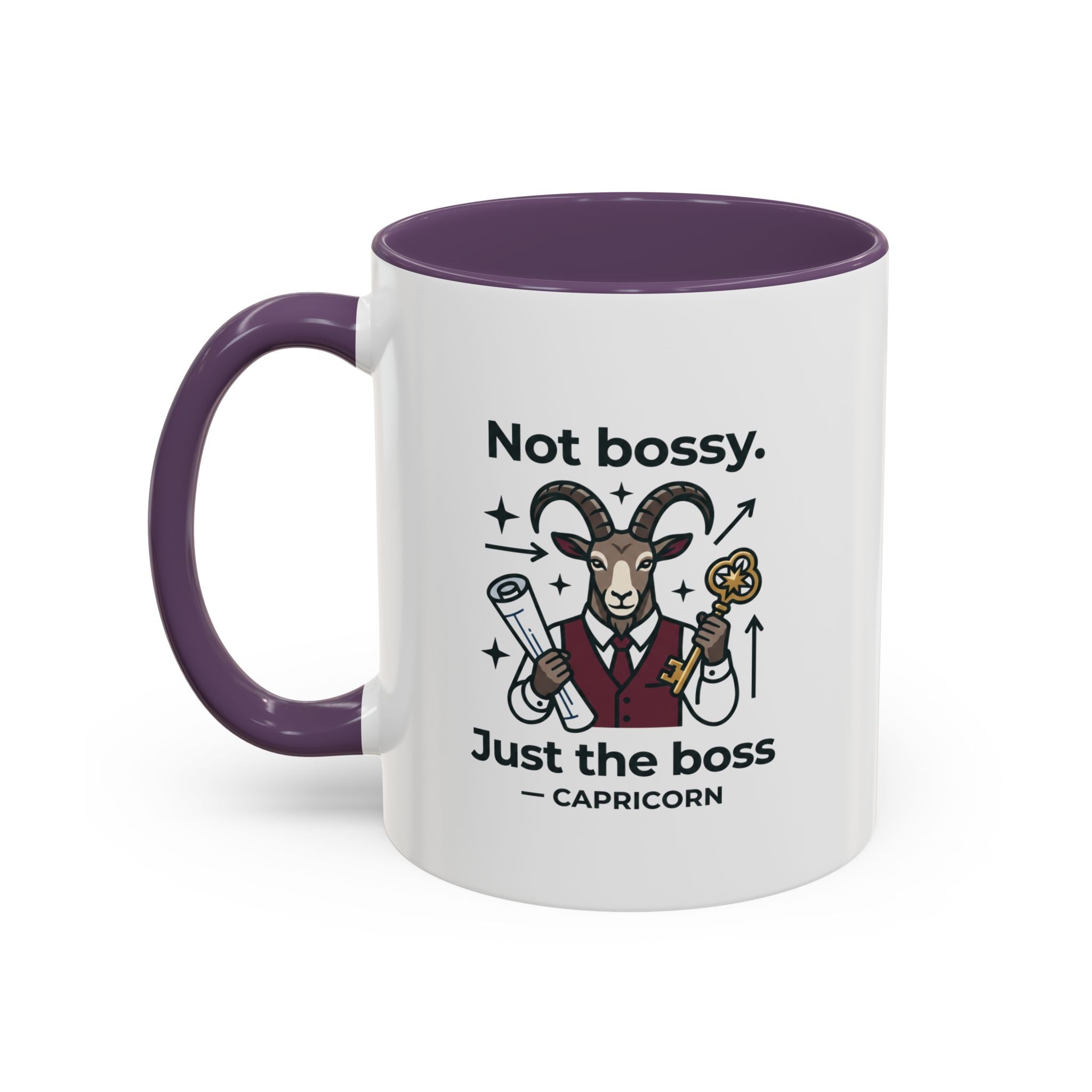 Capricorn Coffee Mug — "Not Bossy, Just the Boss" Zodiac Accent Mug (11/15oz)