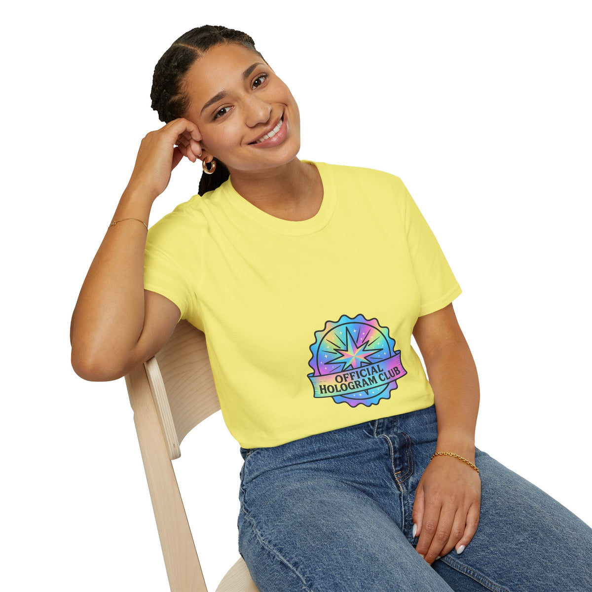 Official Hologram Club Rainbow Holographic T-Shirt - Trending Now - October 2026
