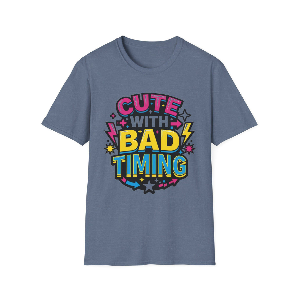 Cute But Bad Timing Graphic T-Shirt — Funny Retro Rainbow Tee - Trending Now - August 2026