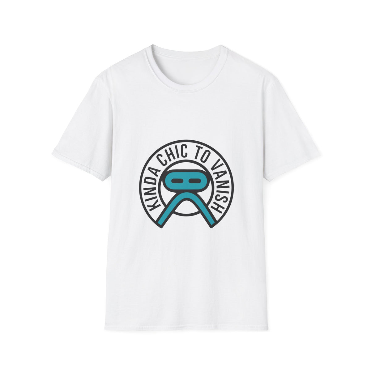 "Kinda Chic To Vanish" Teal Mask Graphic Tee - Trending Now - September 2026
