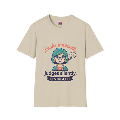 Looks Innocent Virgo T-Shirt — Funny Zodiac Graphic Tee for Virgo Women