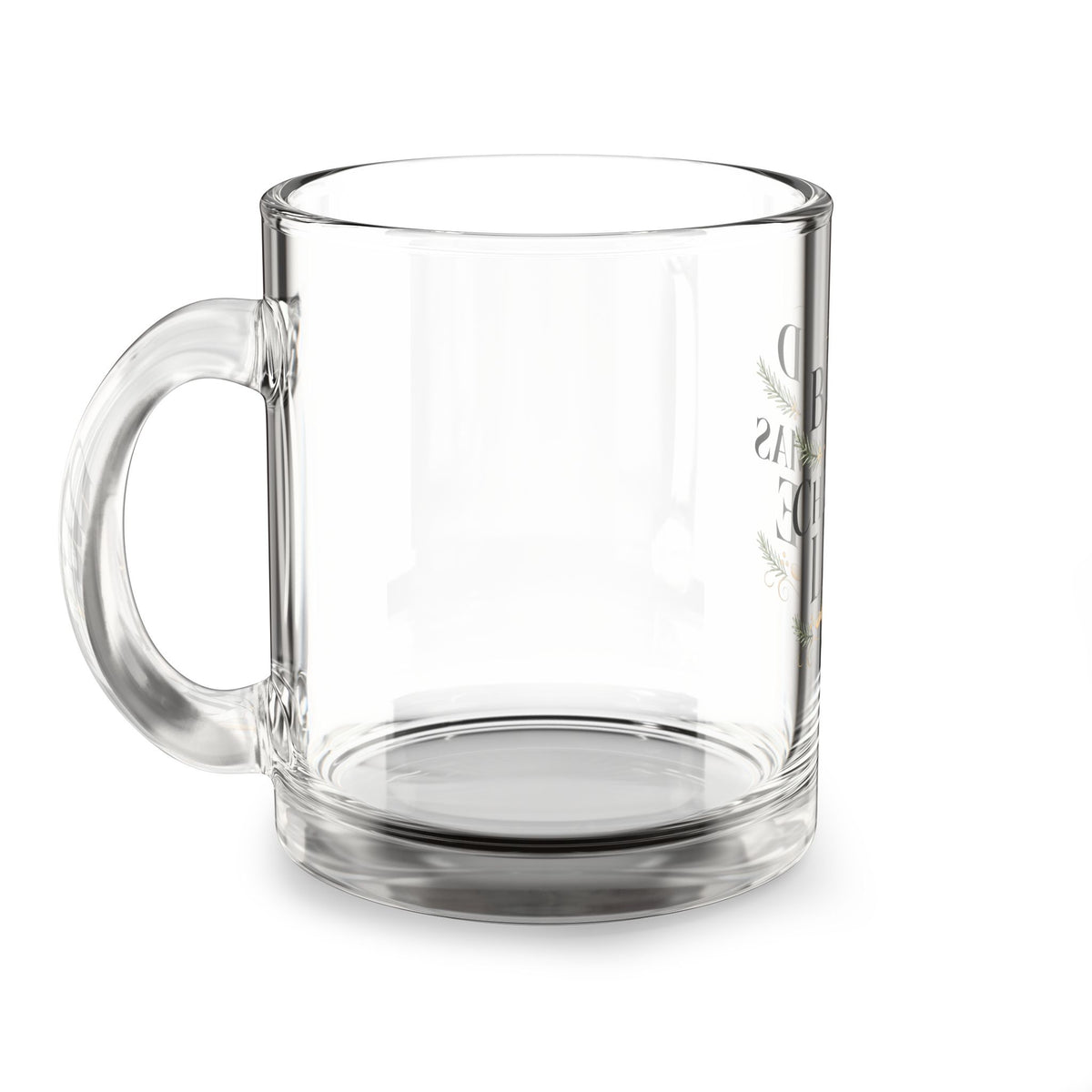 Christmas Glass Mug  — "Baked with Christmas Love" Holiday Baking Coffee Cup (10oz)