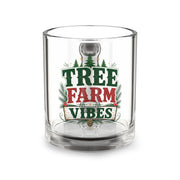 Christmas Glass Mug 10 oz Tree Farm Vibes Glass Mug — 10oz Holiday Coffee & Tea Cup