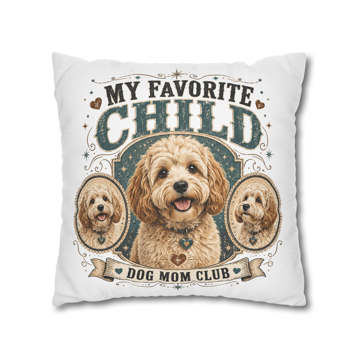 My Favorite Child Dog Mom Club Pillowcase Milo Bailey Dog Dad Mom — Doodle Pet Lover Decorative Throw Pillowcase