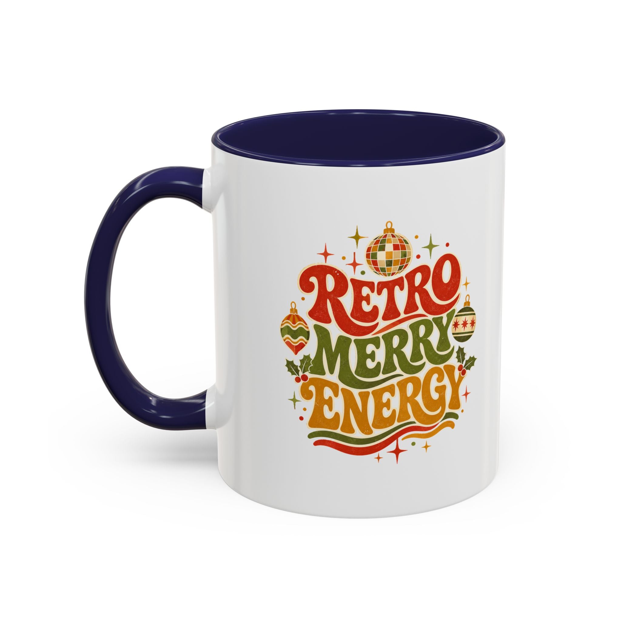 Modern Day Christmas Retro Merry Energy Coffee Mug — Festive 70s Holiday Design
