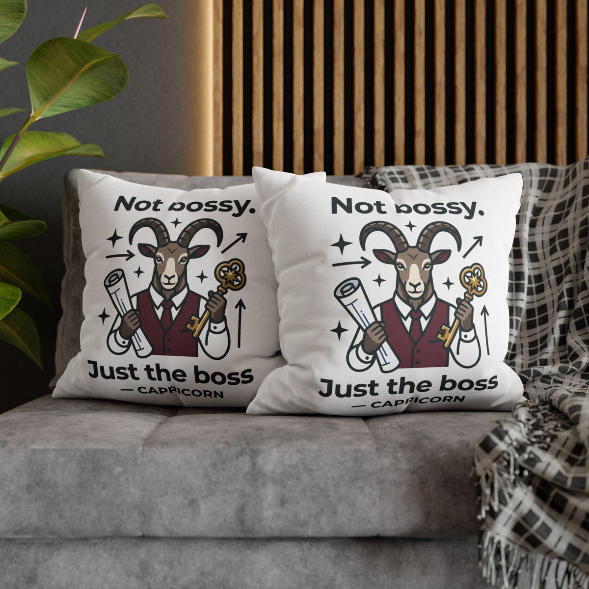Capricorn Pillowcase — “Not Bossy, Just the Boss” Zodiac Gift