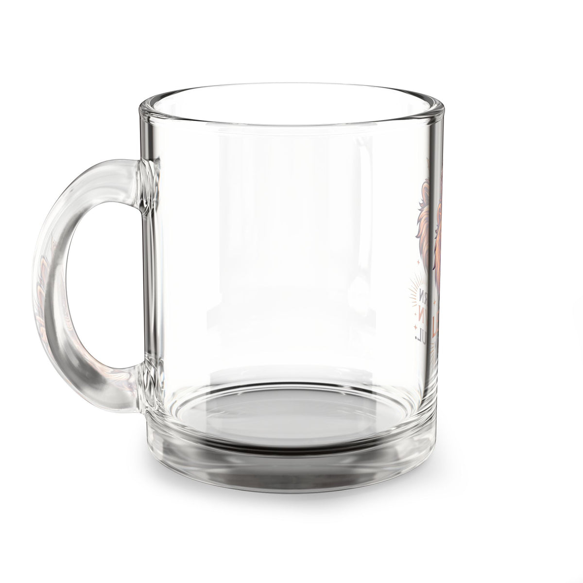 Leo Glass Mug — "Born with a Crown in My Soul" Lion Zodiac Coffee Cup