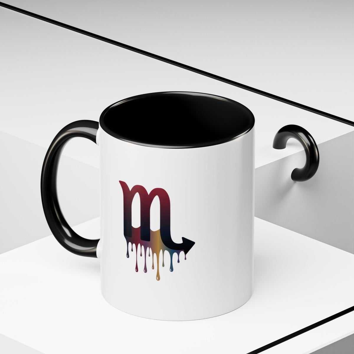 Scorpio Drip Accent Coffee Mug – Zodiac Scorpio Symbol Ceramic Mug