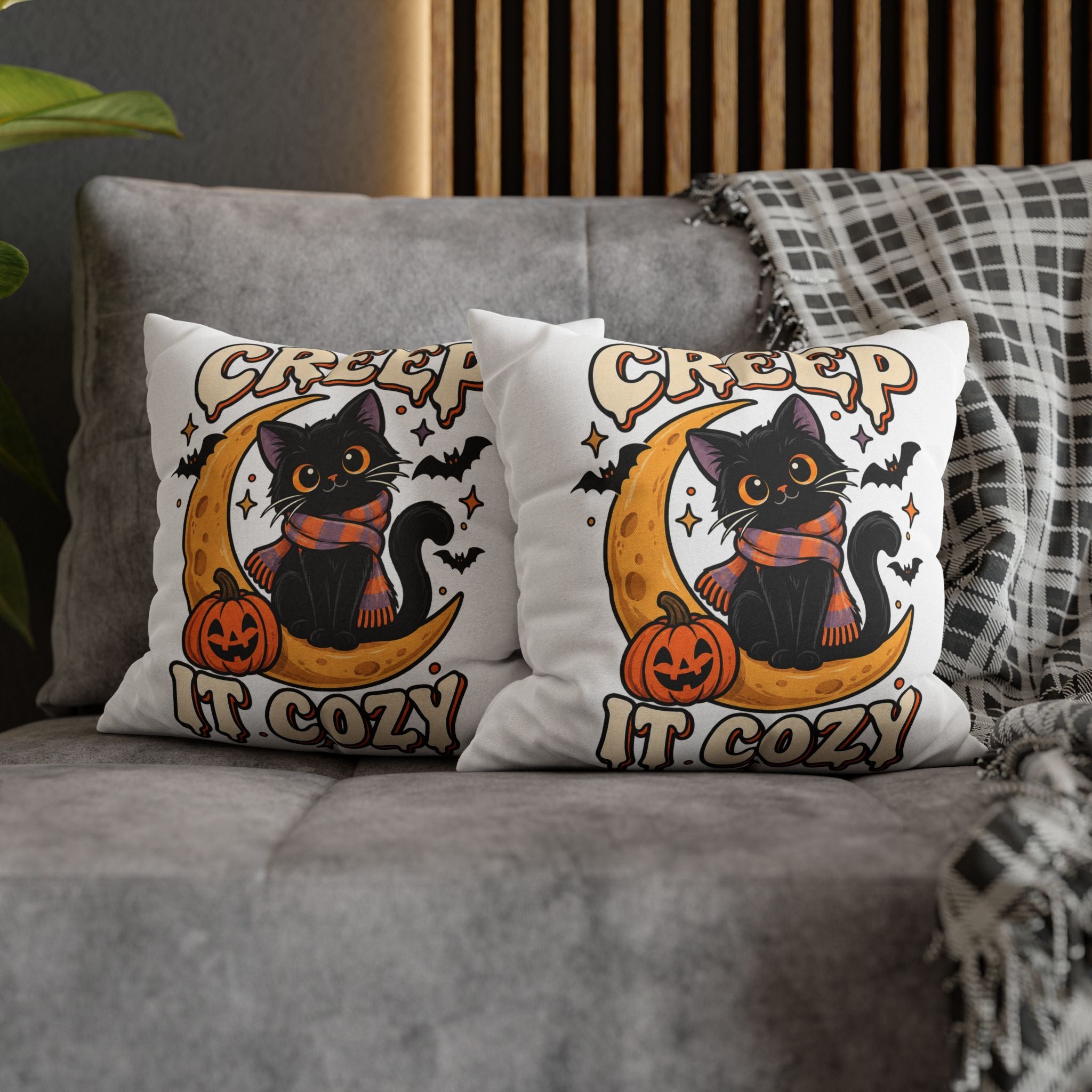 Creep It Cozy Halloween Cat Pillowcase