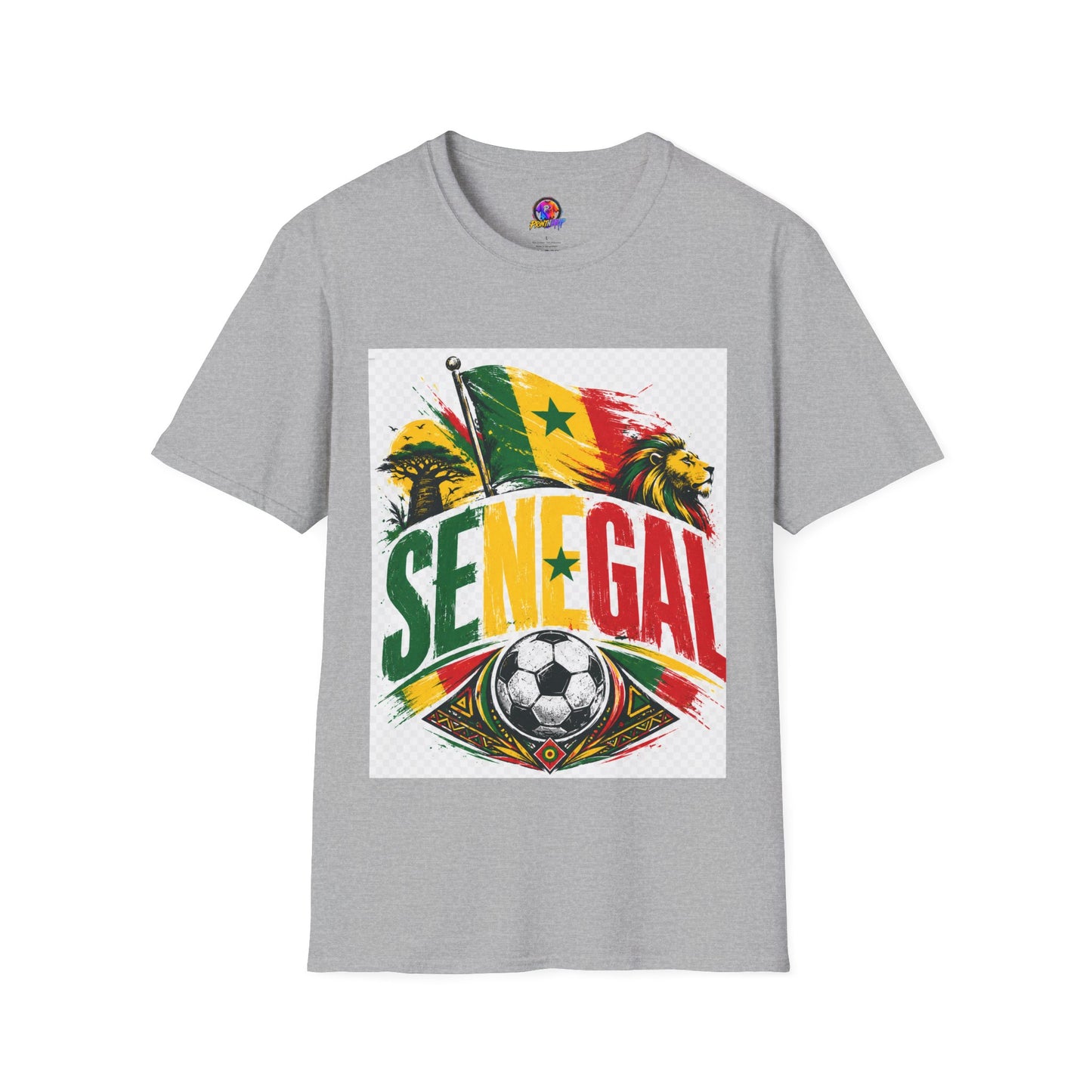 Senegal Flag Soccer T-Shirt — Lion & Football Pride Tee