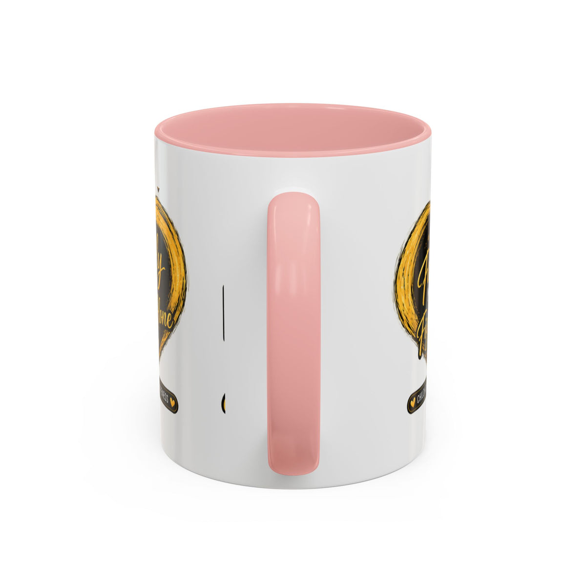 Childhood Cancer Awareness Accent Coffee Mug — "In This Family No One Fights Alone"