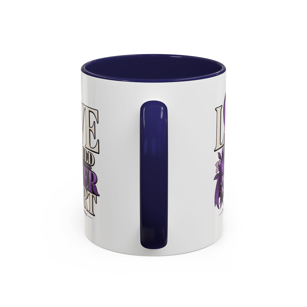 Domestic Violence Awareness Accent Coffee Mug – "Love Should Never Hurt" (11/15oz)