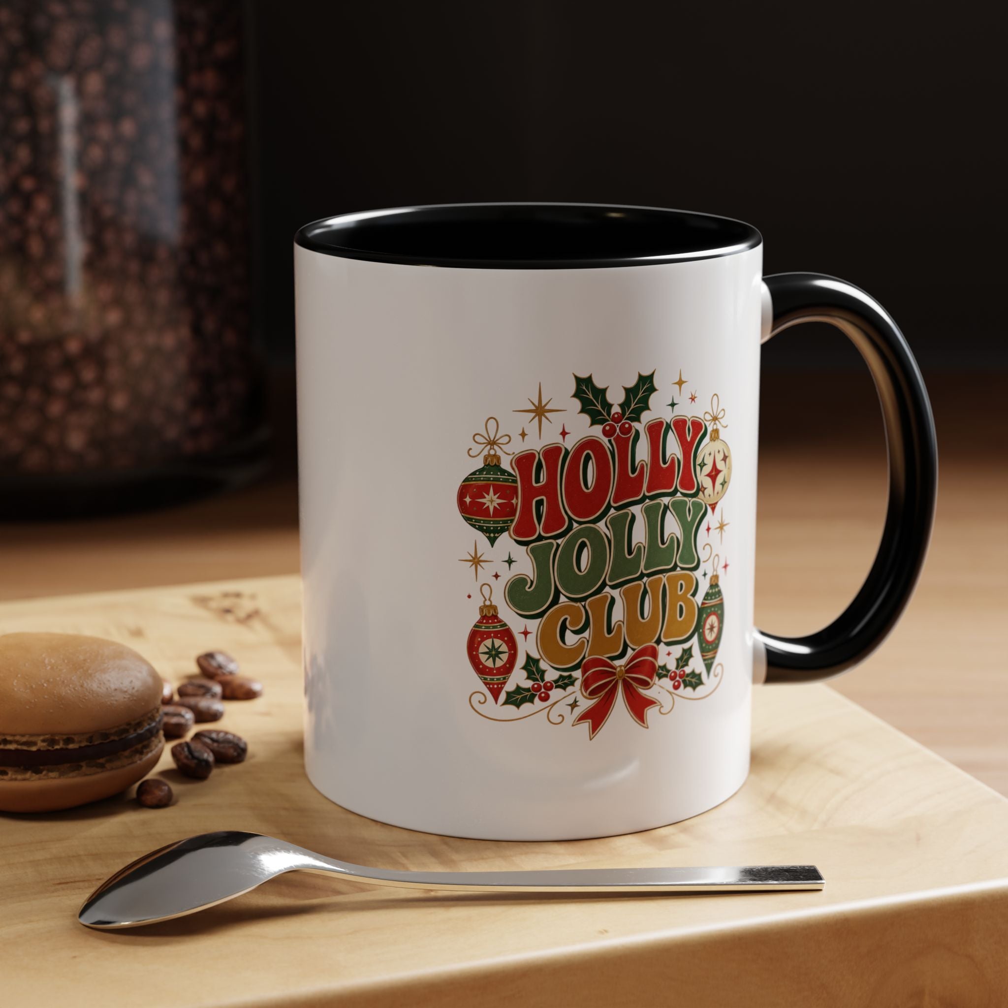 Accent Coffee Mug Holly Jolly Club
