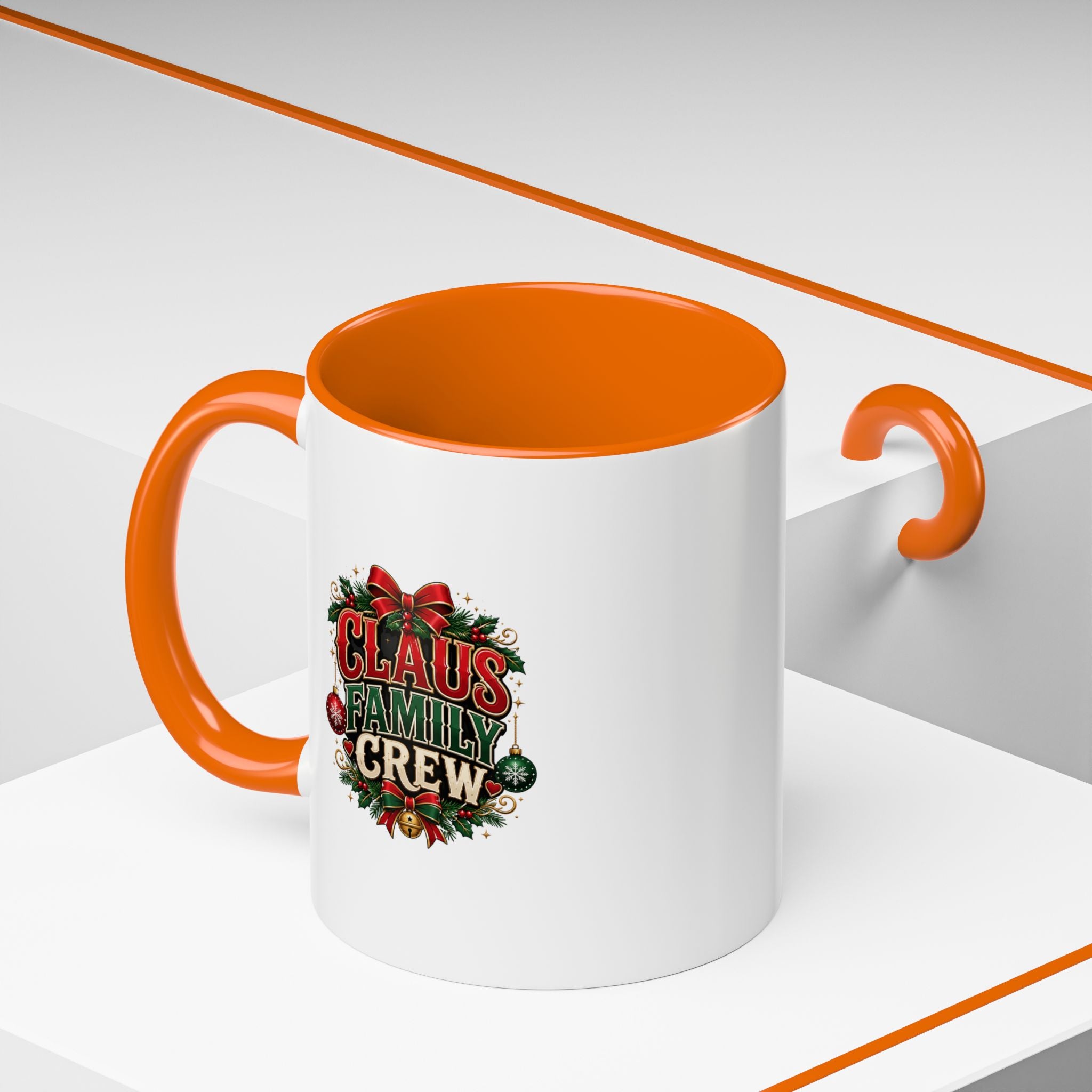 Claus Family Crew Accent Coffee Mug – Holiday Christmas Tea & Coffee Cup
