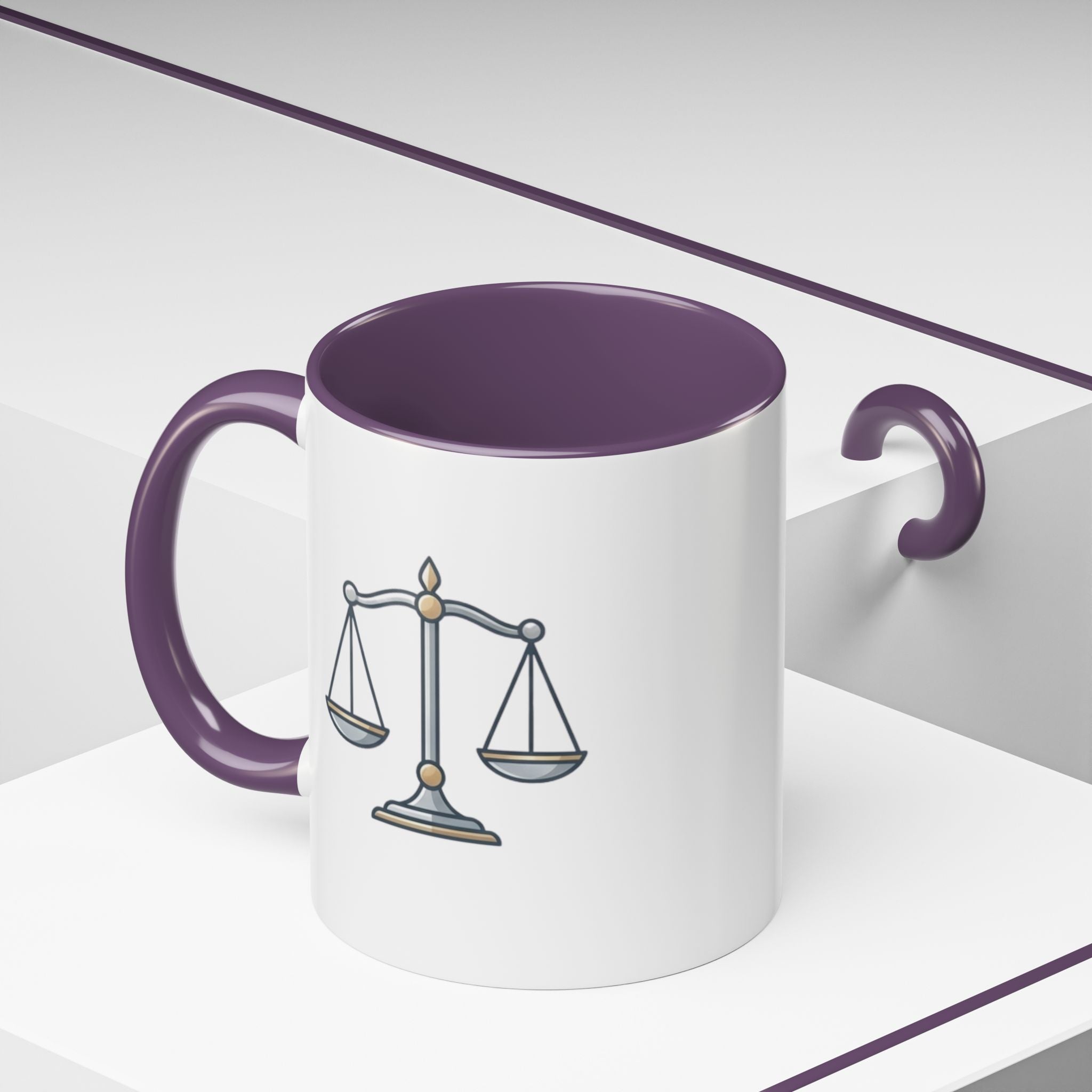 Libra Scales Accent Coffee Mug — Zodiac Libra Horoscope Gift