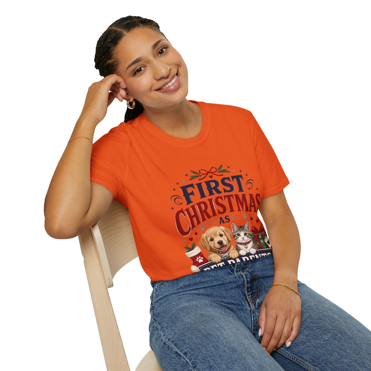 T-Shirt — "First Christmas as Pet Parents" Holiday Tee