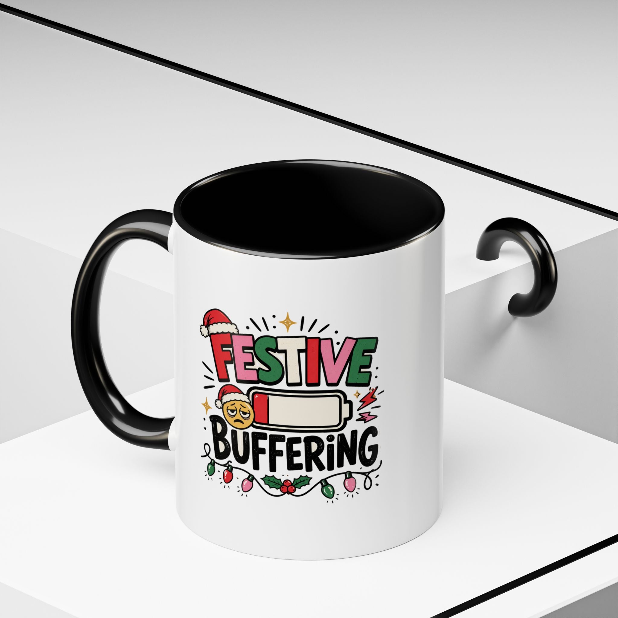 Modern Day Christmas Festive Buffering Mug — Funny Christmas Holiday Coffee Cup (11/15oz)