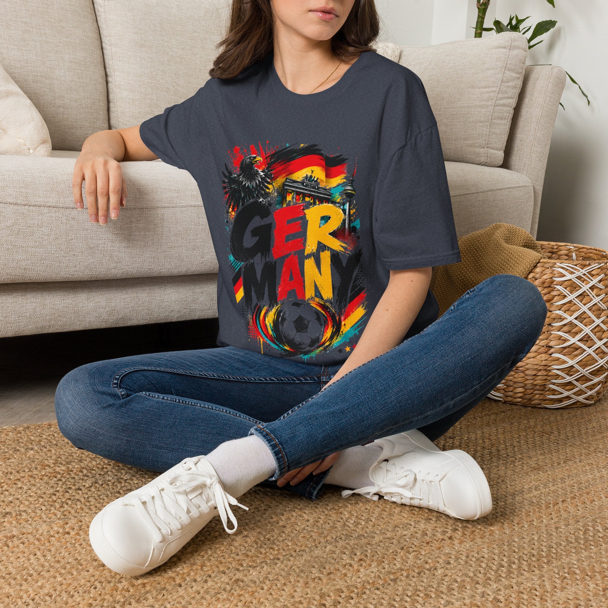 Germany Soccer Graphic T‑Shirt — Flag, Eagle & Brandenburger Tor Design