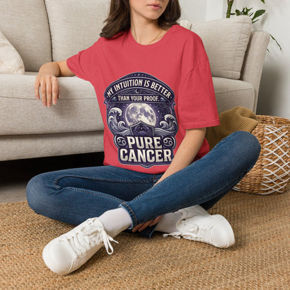 Cancer Zodiac T-Shirt — "My Intuition Is Better Than Your Proof" Astrology Tee