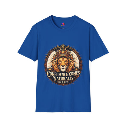 Leo Zodiac Lion T-Shirt — "Confidence Comes Naturally, I'm a Leo" Astrology Tee