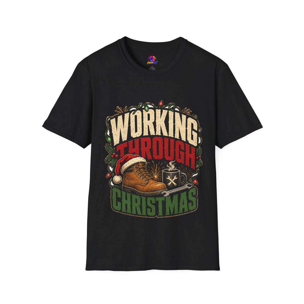 Working Through Christmas T-Shirt — Funny Holiday Nurse/Worker Gift