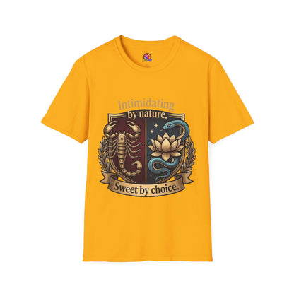 Intimidating by Nature T-Shirt — Scorpion & Snake Badge Design