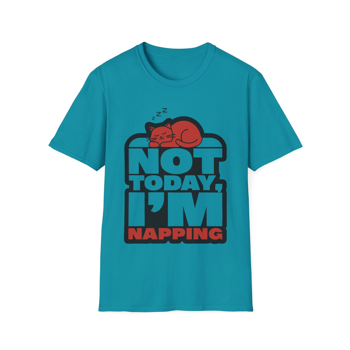 Not Today I'm Napping Orange Cat Tee - Funny Lazy Kitten Bubble Graphic T-Shirt - Trending Now - September 2026