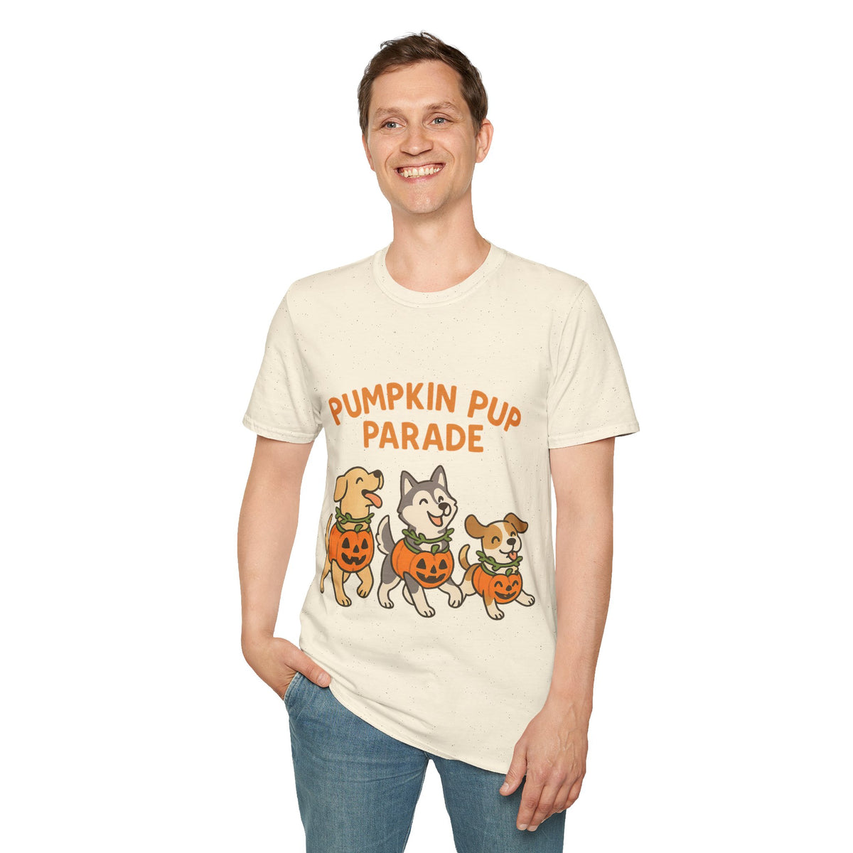 Pumpkin Pup Parade Graphic Tee, Cute Halloween Dogs Fall Season T-Shirt - Trending Now - September 2026