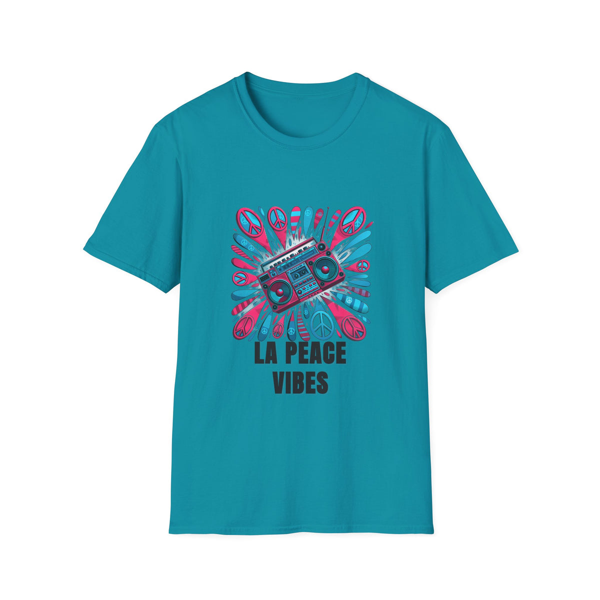 La Peace Vibes T-Shirt — Retro Boombox Peace Sign Graphic Tee - Trending Now - August 2026