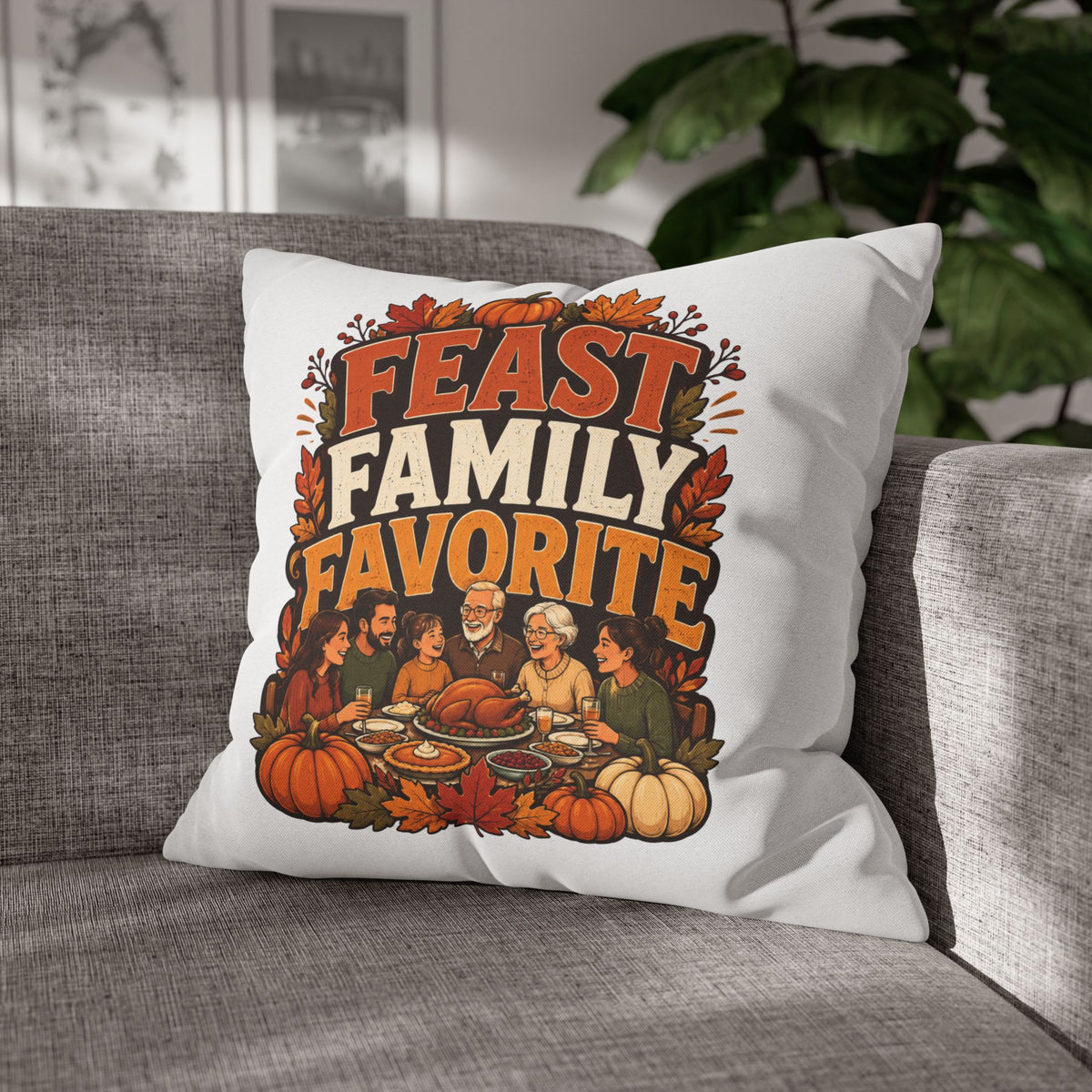 Thanksgiving Feast Family Favorite Decorative Pillow