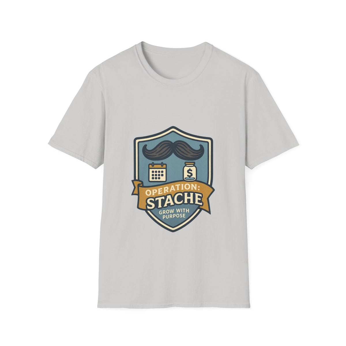 Mustache Badge T-Shirt — Stache Crest Graphic Tee - Trending Now - October 2026