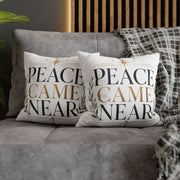 Christmas Peace Came Near Square Pillow — Christmas Holiday Decorative Throw Pillowcase