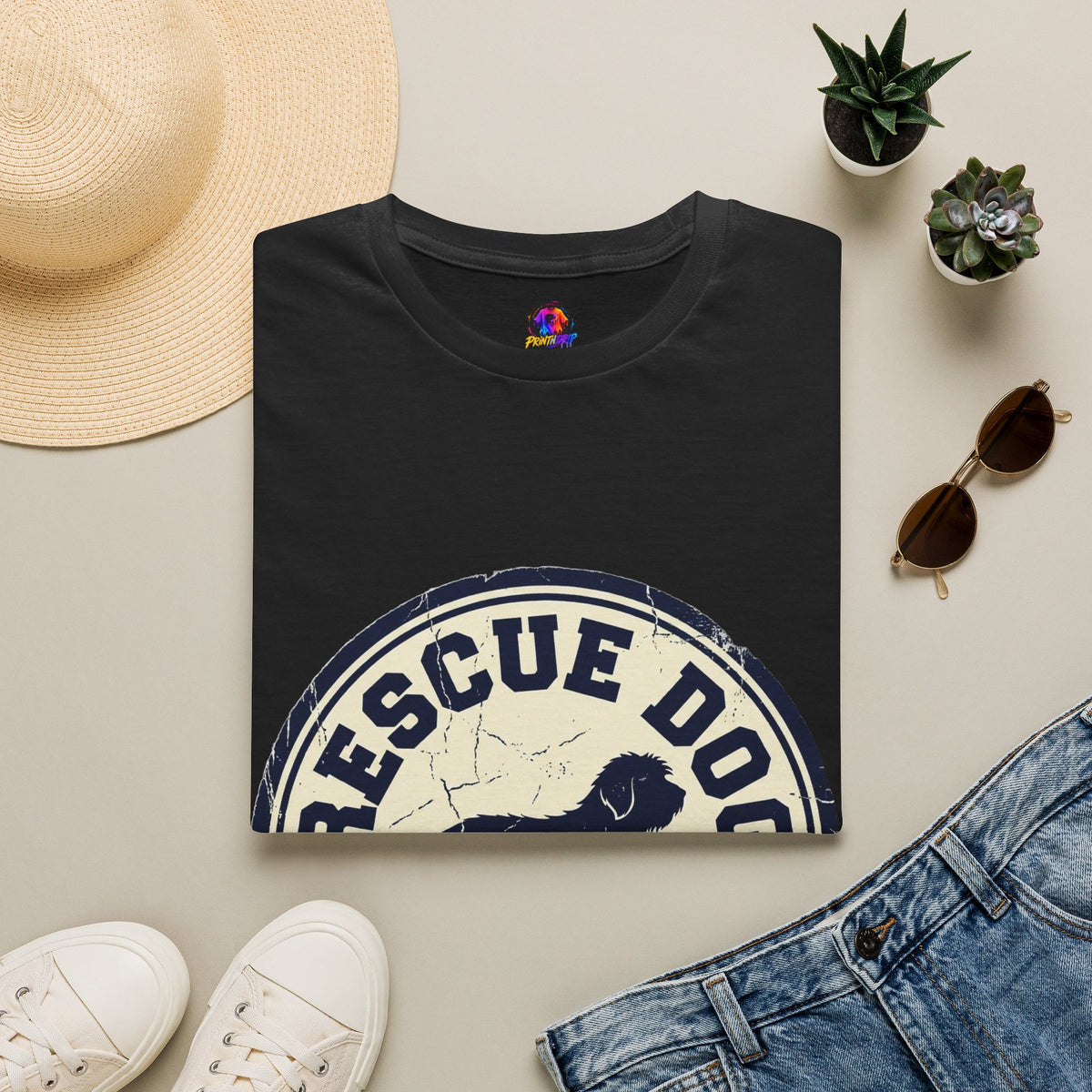 Rescue Dog Dad T-Shirt – Vintage Shelter Pup Support Tee