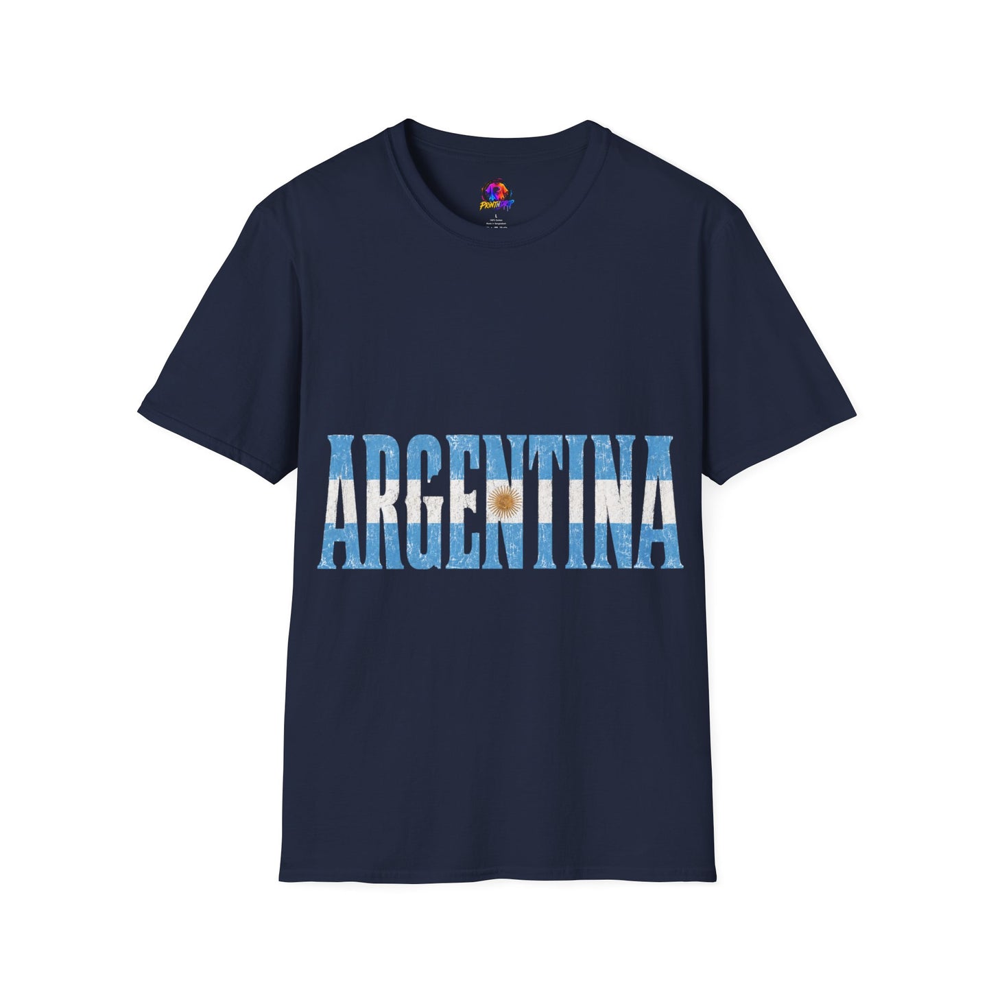 Argentina Beach Vibes T-Shirt — Distressed Blue "ARGENTINA" Graphic